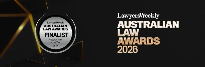 Lawyers Weekly Property Team of the Year award 2026 banner